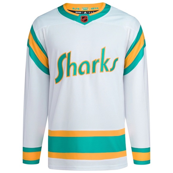adidas Other - NWT San Jose Sharks adidas White Reverse Retro 2.0 Authentic Jersey *DAMAGED*